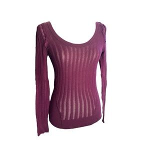 Victoria’s Secret plum/burgundy fitted ribbed knit sweater